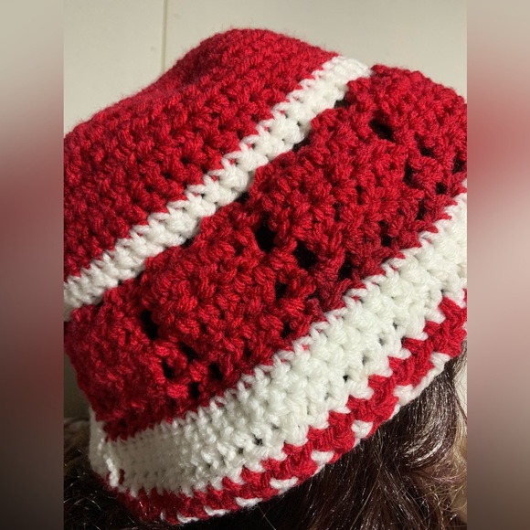 Handmade Red Heart Beanie Hat - Picture 2 of 7